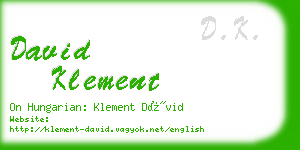 david klement business card